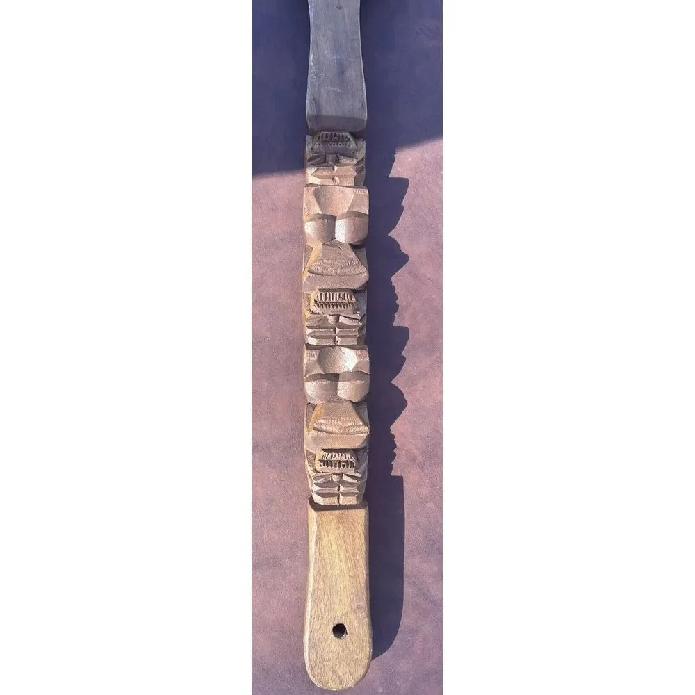 Vintage DeVille XL Hand Carved Wood Tiki Fork Spoon Knife Wall Decor